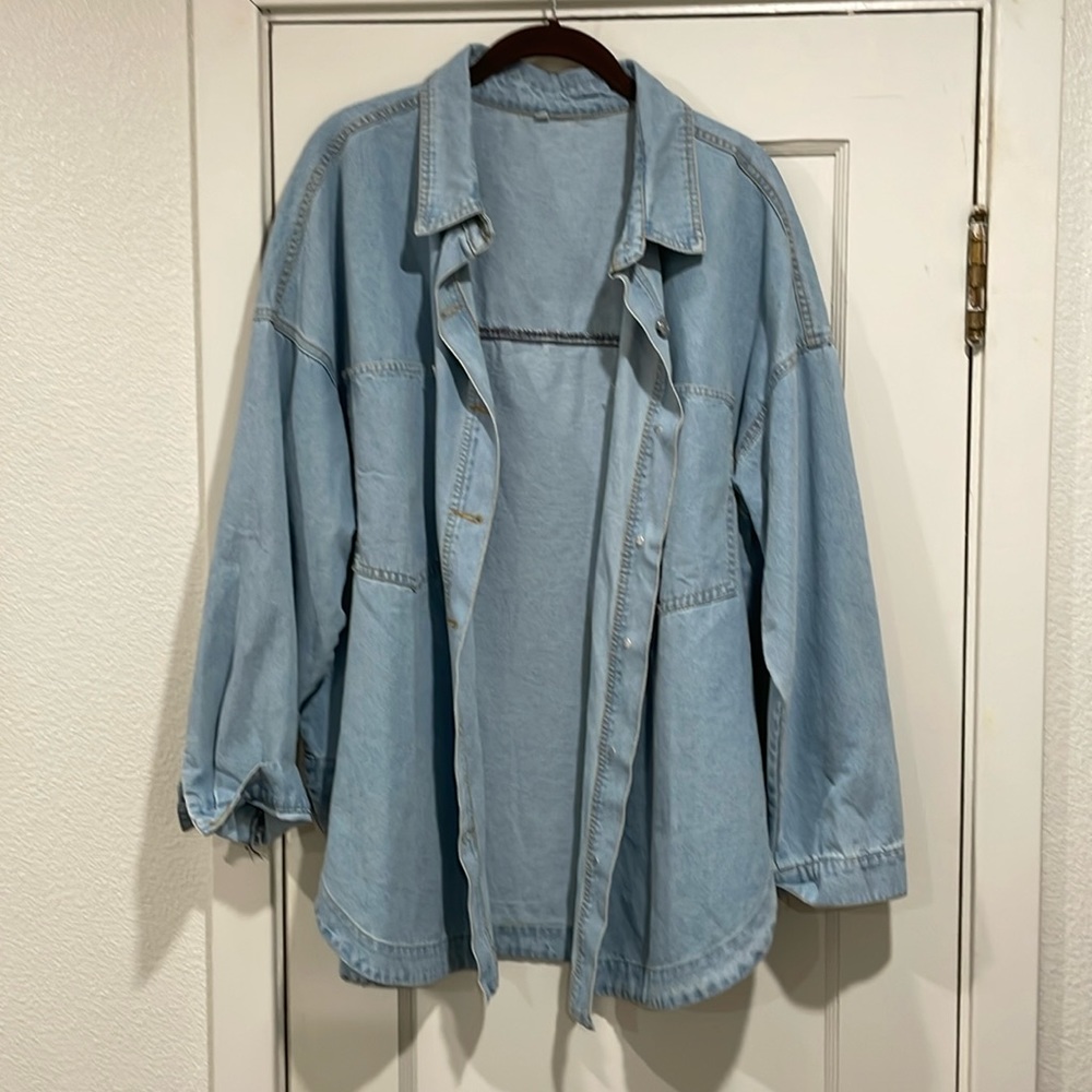 Light denim shacket